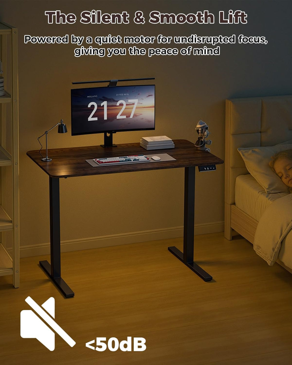 Electric Standing Desk 48" X 24", Height Adjustable 28"-46", Sit Stand Desk with Memory Presets, Smooth & Quiet Motor, Reinforced Frame, Easy Assembly, Ergonomic Home Office Desk
