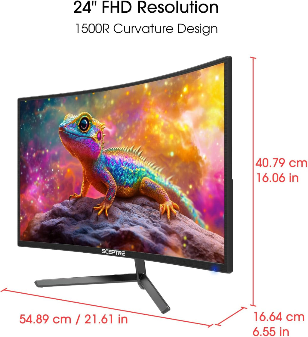 New 24-Inch Curved Gaming Monitor 1080P up to 180+Hz Displayport HDMI 100% Srgb, AMD Freesync Build-In Speakers Machine Black 2026 (C248B-FWT168 Series)