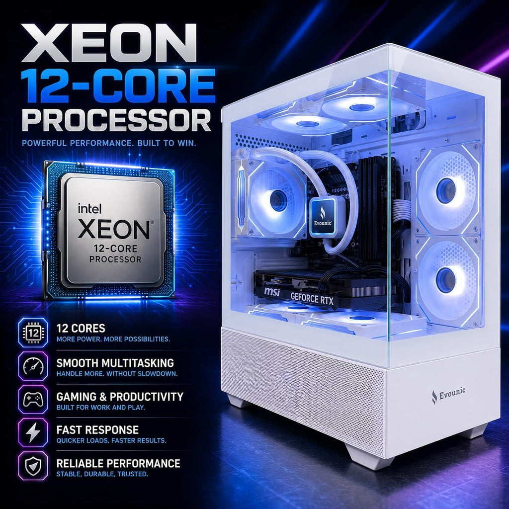 Gaming Desktop PC Computer Liquid Cooled 12-Core Processor, Geforce RTX 4060 GDDR6, 64GB RAM, 512GB Nvme SSD + 1TB HDD, Wifi 6 & BT 5.4, 7× ARGB Fans, 650W PSU, Windows 11