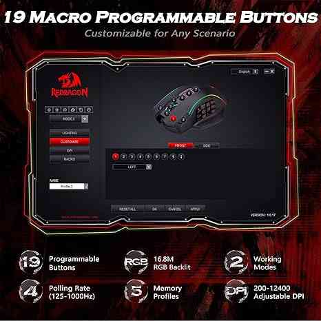 Redragon Gaming Mouse, MMO Mouse Gaming UP 12400 DPI Default Title USD Limareoo Tech