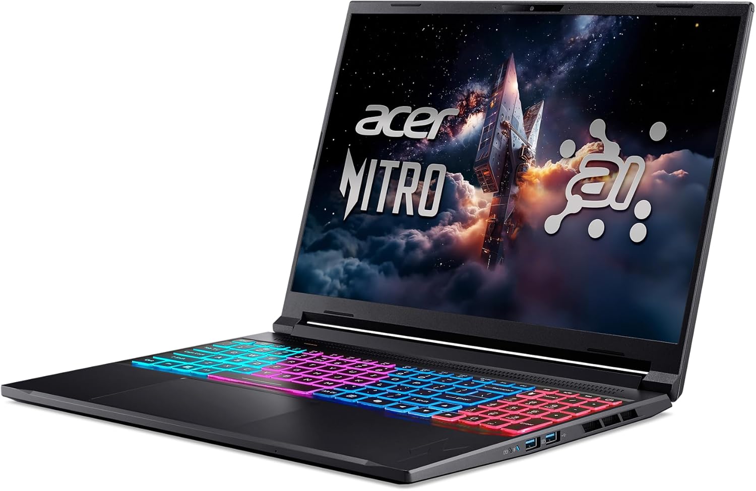 Acer Nitro V 16S AI Gaming Laptop | AMD Ryzen 7 260 Processor | NVIDIA Geforce RTX 5060 Laptop GPU (572 AI Tops) | 16" WUXGA IPS 180Hz Display | 32GB DDR5 | 1TB Gen 4 SSD | Wi-Fi 6 | ANV16S-41-R2AJ
