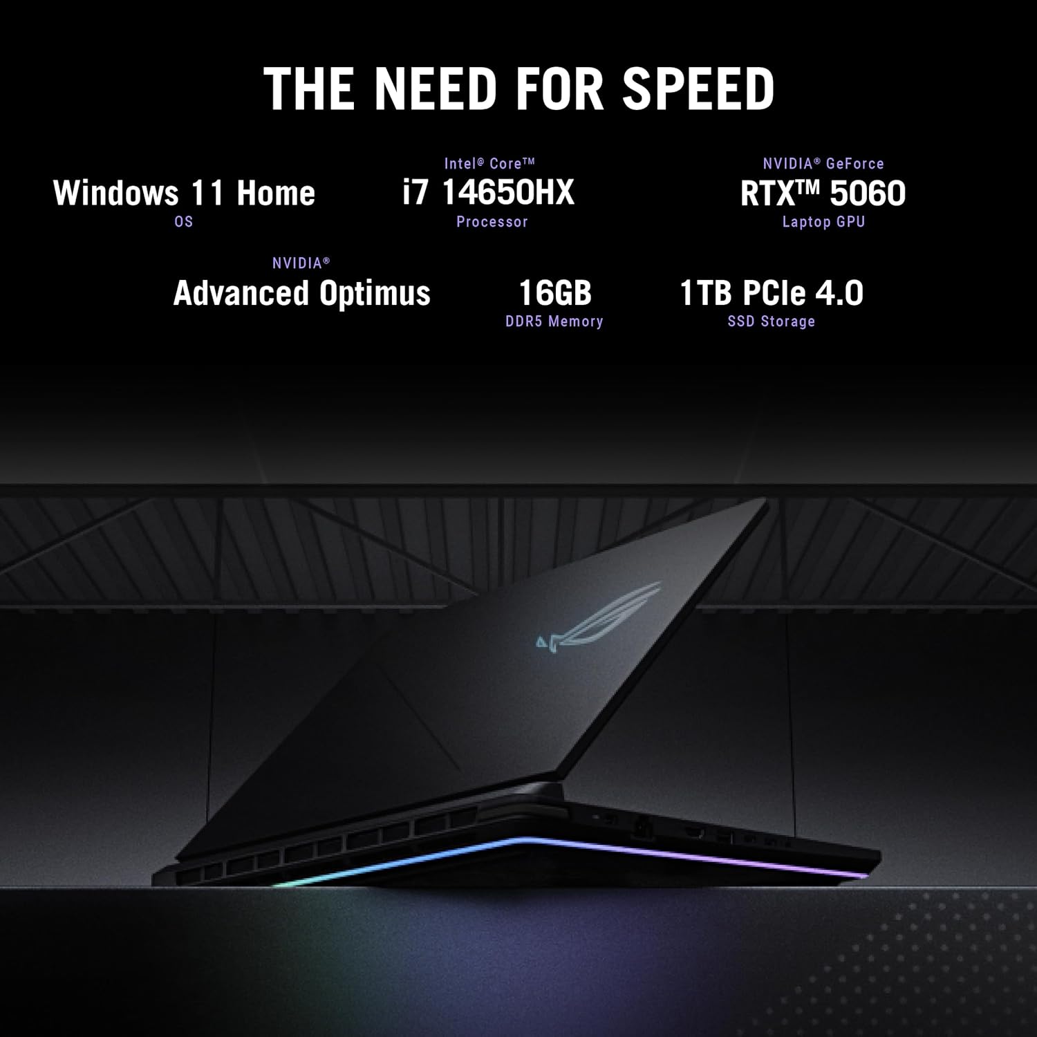 ROG Strix G16 (2025) Gaming Laptop, 16” FHD+ 16:10 165Hz/3Ms Display, NVIDIA® Geforce RTX™ 5060 Laptop GPU, Intel® Core™ I7 Processor 14650HX, 16GB DDR5, 1TB Gen 4 SSD, Wi-Fi 7, Windows 11 Home