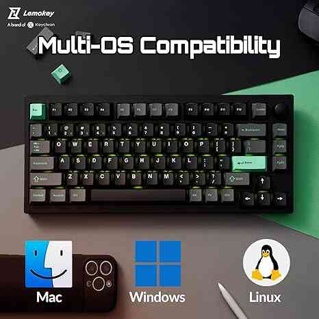 Wireless mechanical gaming keyboard compatible with Mac, Windows, Linux