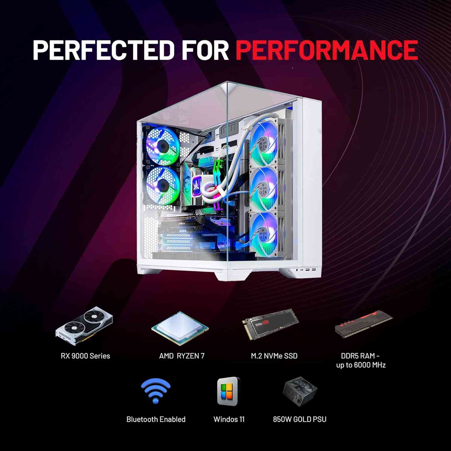 Skytech Gaming O11 Vision Desktop PC, Ryzen 7 9800X3D 4.7 GHz (5.2 GHz) Default Title USD Limareoo Tech