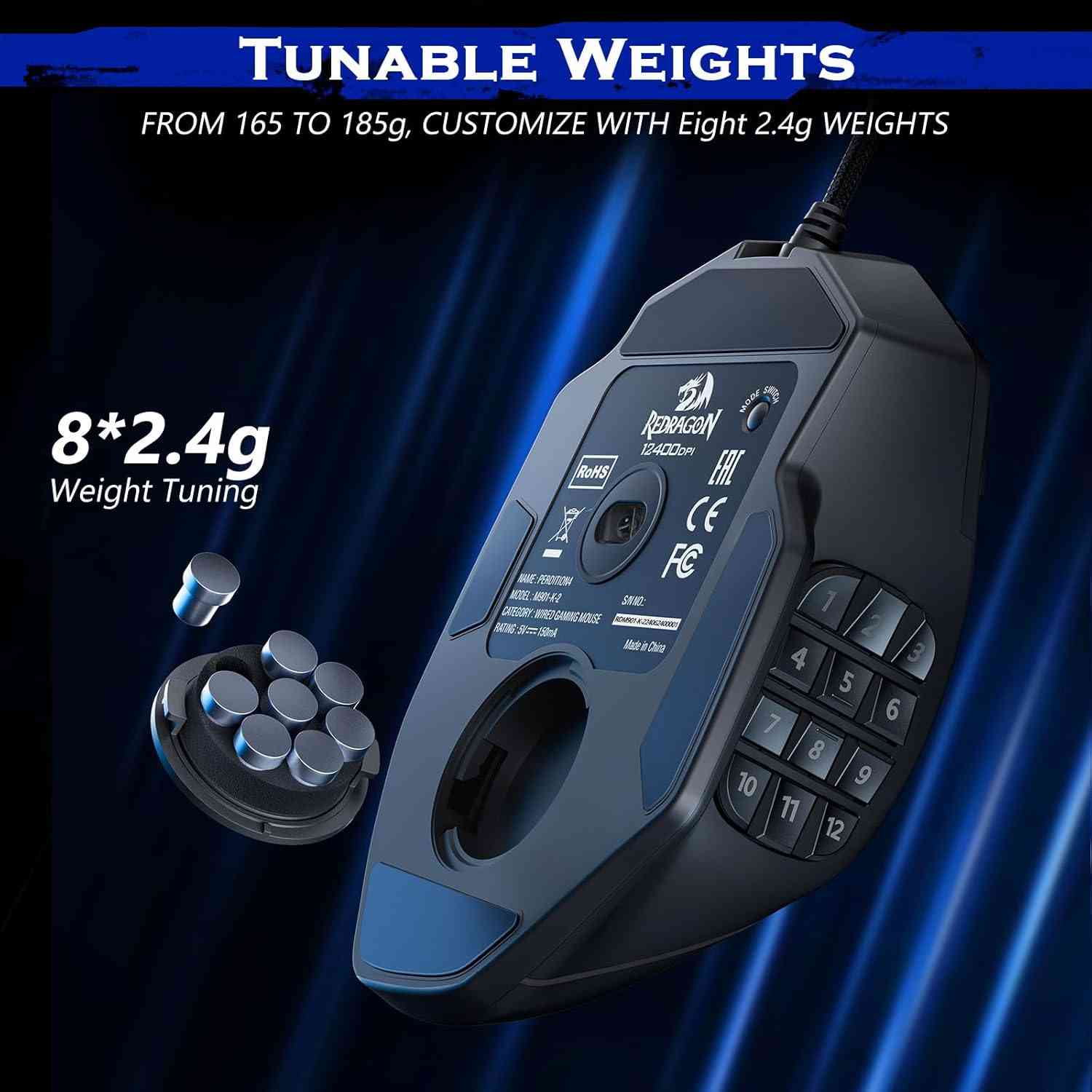 Redragon Gaming Mouse, MMO Mouse Gaming UP 12400 DPI Default Title USD Limareoo Tech