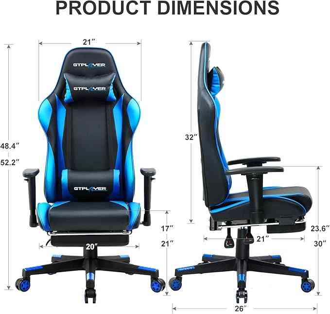 GTPLAYER Gaming Chair with Footrest, Ergonomic Computer Game Desk Chair Limareoo Tech Default Title Default Title