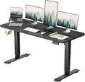 55 X 24 Inches Electric Height Adjustable Standing Desk Large Sit Stand up Desk Home Office Computer Desk Memory Preset with T-Shaped Metal Bracket, Black