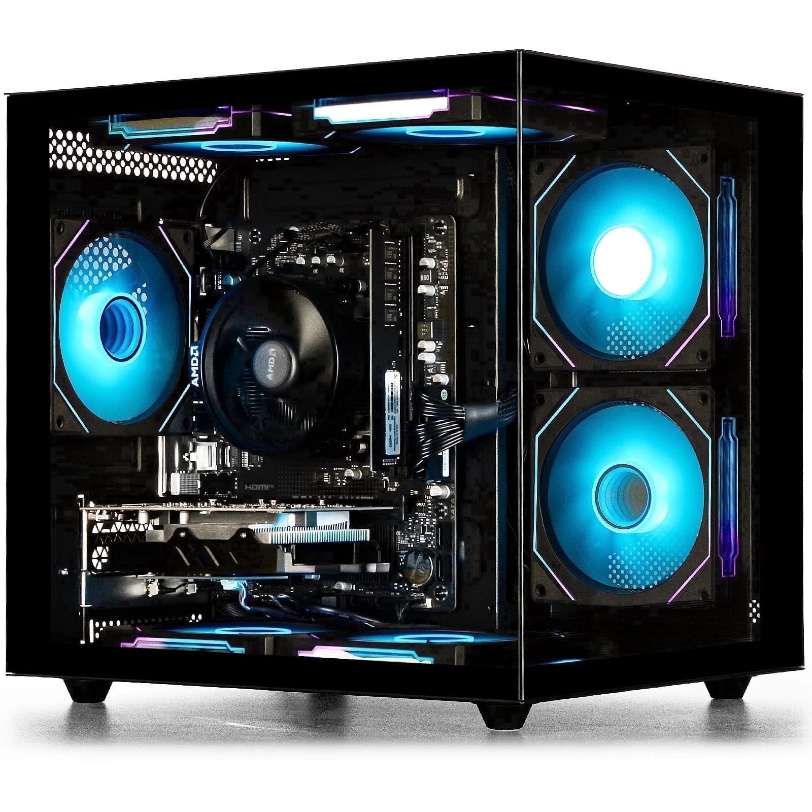 Gaming Desktop PC, AMD Ryzen 5 3500X, 16GB RAM, 512GB SSD, RX560 4G, Wifi6,Black