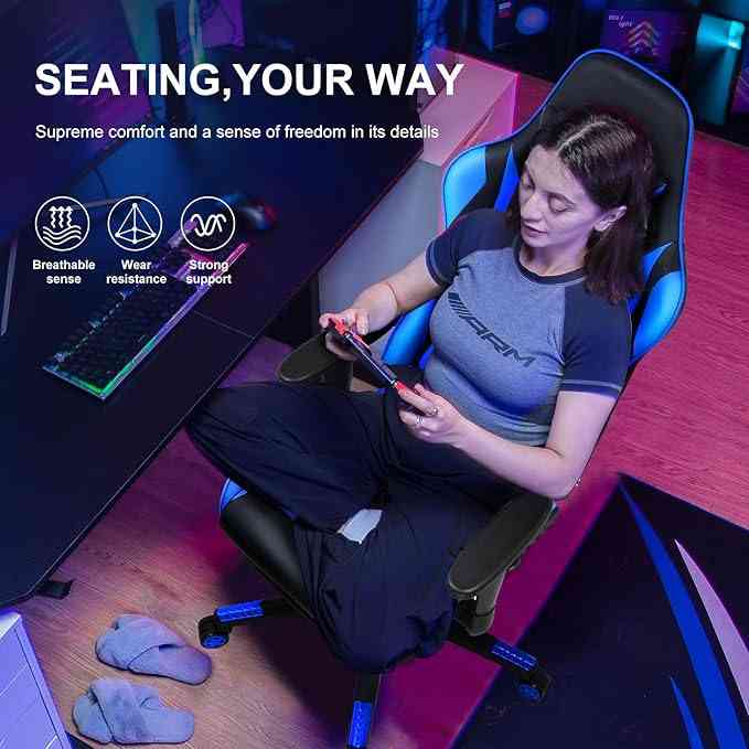 GTPLAYER Gaming Chair with Footrest, Ergonomic Computer Game Desk Chair Limareoo Tech Default Title Default Title