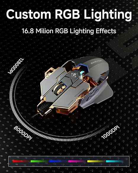 SEUNKWANG EWEADN G5 Wired Gaming Mouse, Ergonomic RGB Computer Mouse Default Title USD Limareoo Tech