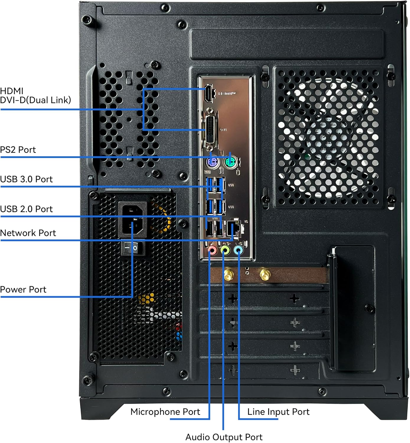 Gaming PC Desktop Computer AMD R5 5600GT 16GB 1TB Nvme Towers Wifi | 16GB DDR4 3200Mhz, 1TB M.2 Nvme Pcie, 550W 80PLUS PSU, Wifi BT, Game Design Office Console