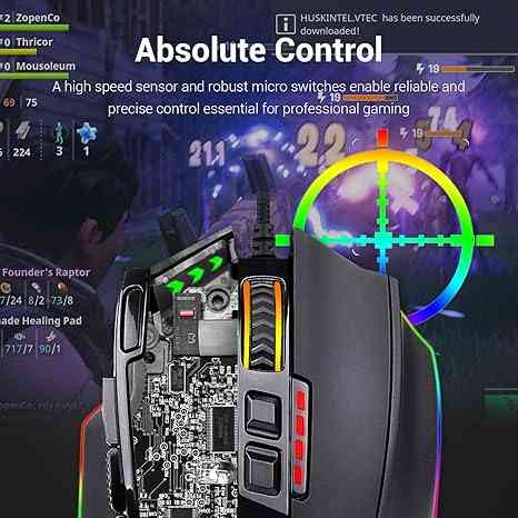Redragon M801 Gaming Mouse, RGB PC Gaming Mouse MMO with 9 Programmable Buttons Macro Recording Default Title USD Limareoo Tech