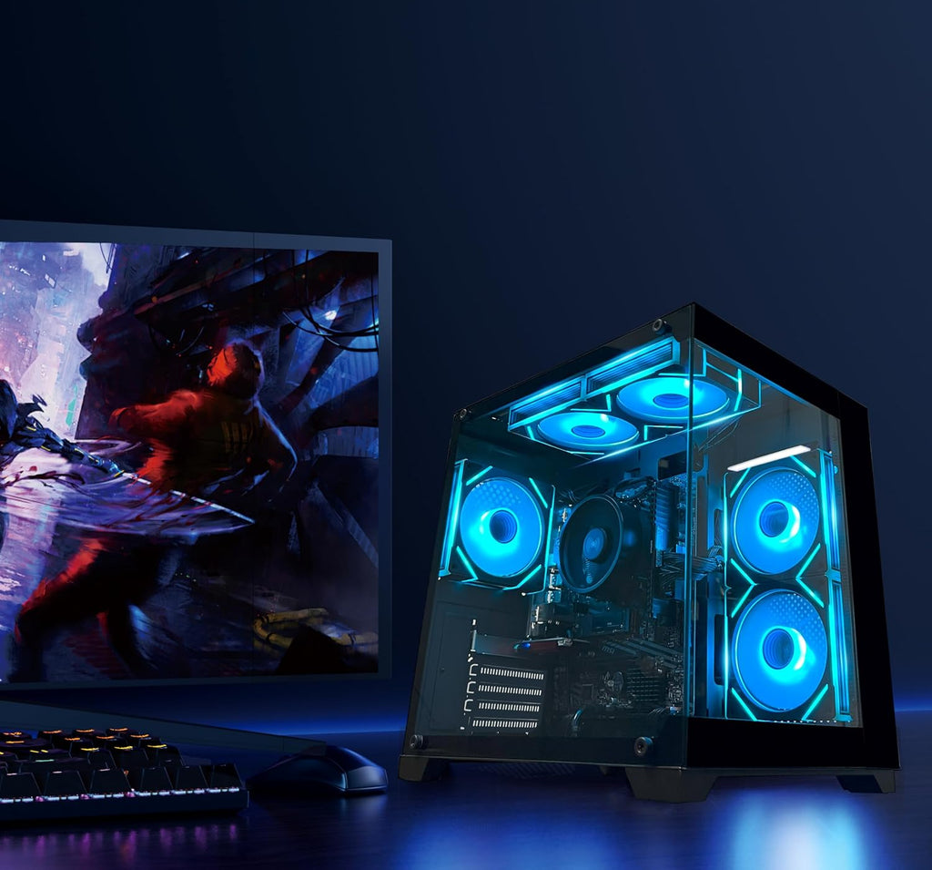 Gaming PC Desktop Computer AMD R5 5600GT 16GB 1TB Nvme Towers Wifi | 16GB DDR4 3200Mhz, 1TB M.2 Nvme Pcie, 550W 80PLUS PSU, Wifi BT, Game Design Office Console