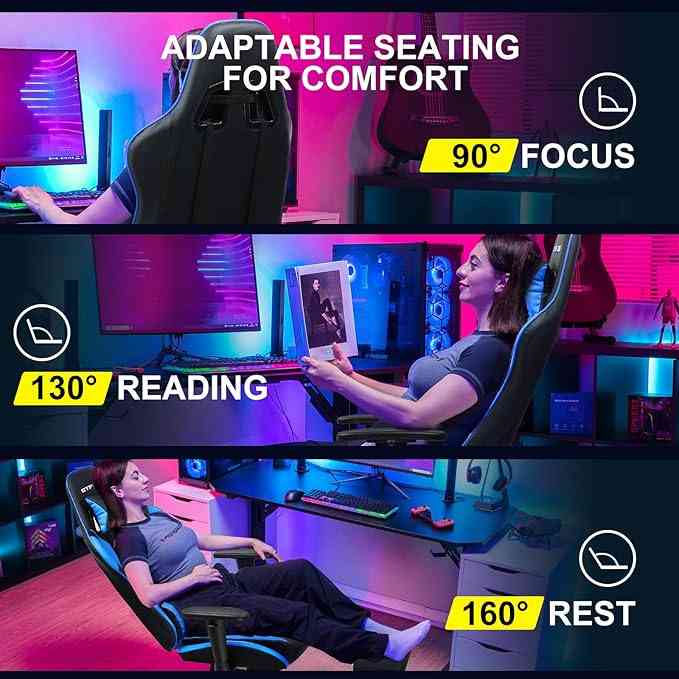 GTPLAYER Gaming Chair with Footrest, Ergonomic Computer Game Desk Chair Limareoo Tech Default Title Default Title