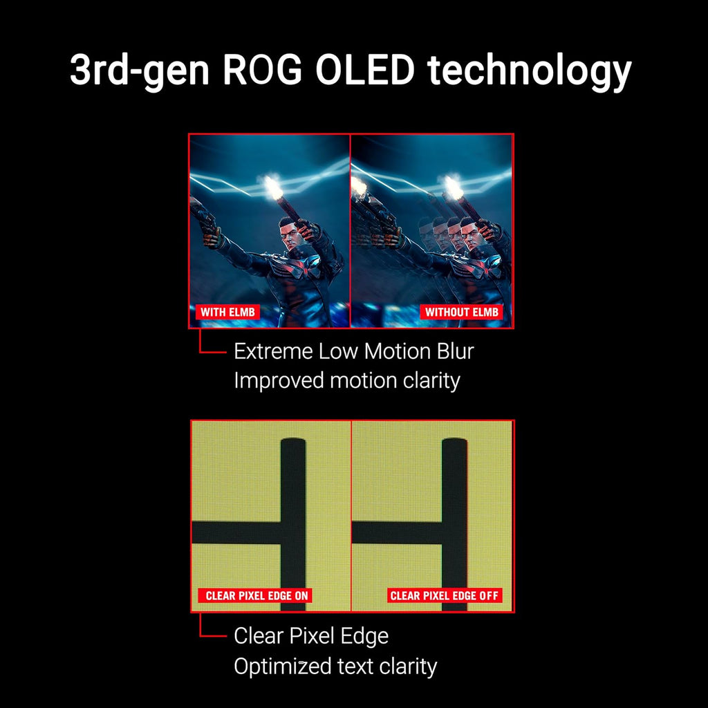 ASUS ROG Strix 27” OLED Gaming Monitor (XG27AQDMGR) - 27-Inch (26.5-Inch Viewable) 1440P Trueblack Glossy, 240 Hz, Neo Proximity Sensor, OLED Care Pro, ELMB, Displaywidget Center