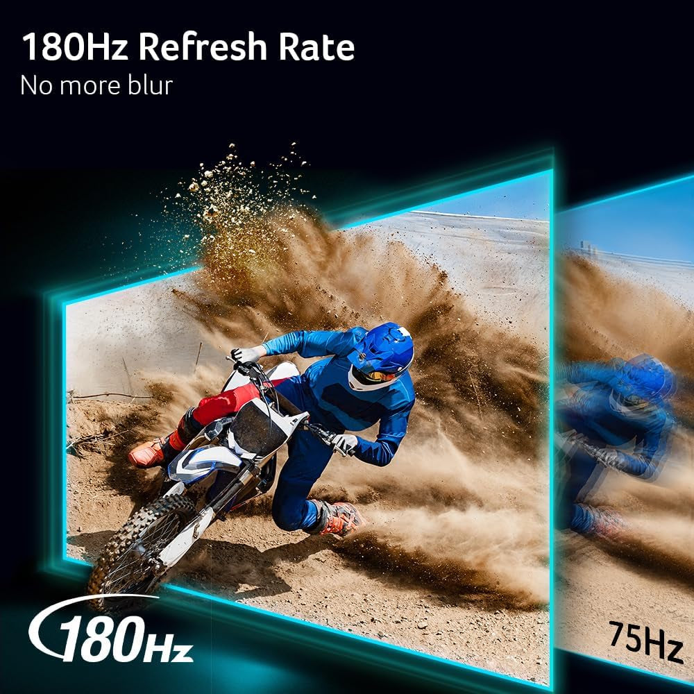 Acer Nitro 27 Inch QHD 2560 X 1440 IPS Gaming Monitor | AMD Freesync | up to 180Hz Refresh | up to 0.5Ms | DCI-P3 95% | HDR 10 Support | One Display Port 1.2 & Two HDMI 2.0 | KG271U N3Bmiipx