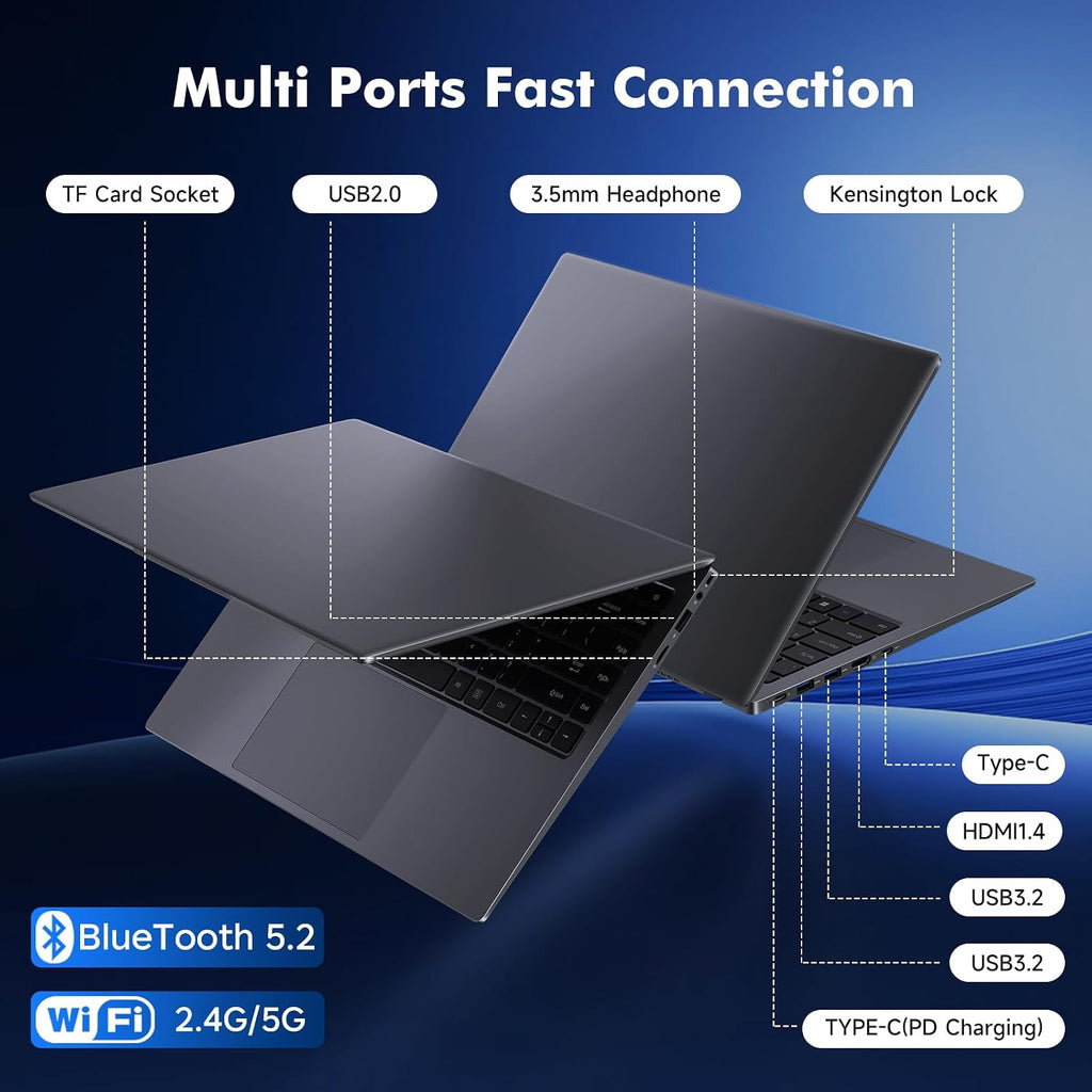 2026 Laptop Computer, Pentium Gold 6500Y (Beat Celeron, up to 3.4Ghz), 8GB RAM 128GB SSD, Bluetooth, Wifi, HDMI, USB-C PD, Privacy Webcam, 38Wh Battery, Thin & Portable Laptops, Work/Business