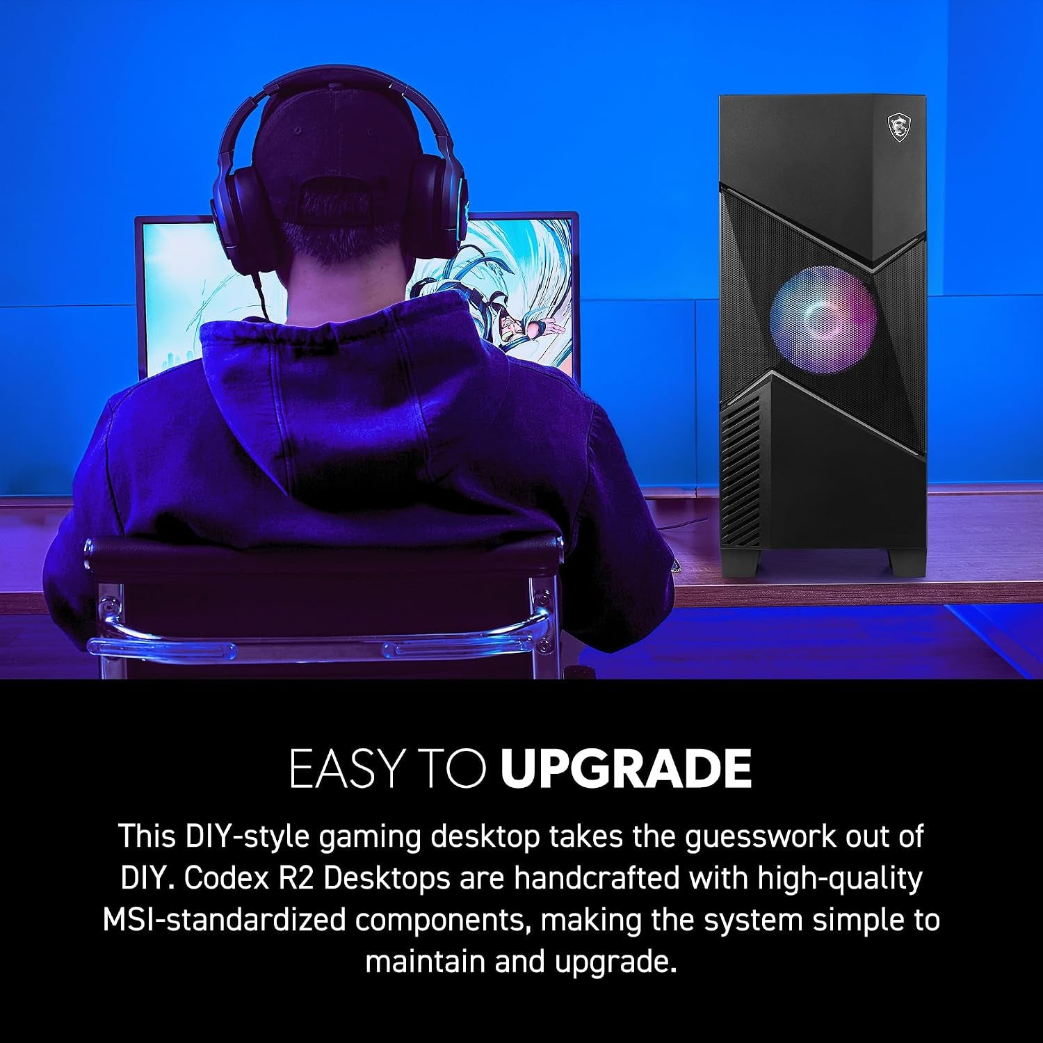 Msi Codex R2 Gaming Desktop PC | NVIDIA Geforce RTX 5070 12GB | Intel Core I5-14400F | 32GB DDR5 RAM | 1TB Nvme SSD | Air Cooling | Wi-Fi 6E | Windows 11 Home | VR Ready | D14NVP5-613US