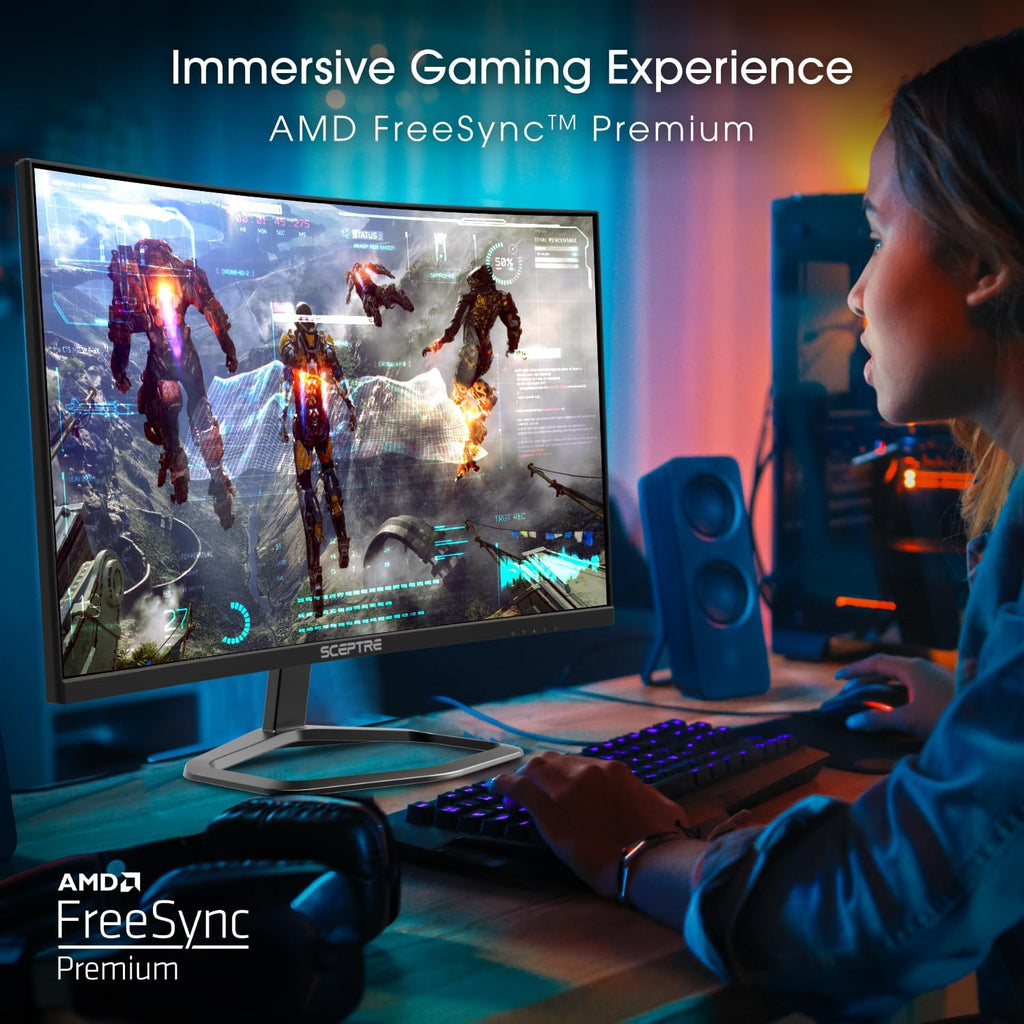 27-Inch Curved Gaming Monitor, FHD 1080P, 240Hz, 1500R, Displayport & HDMI X2, Built-In Speakers, Machine Black (C275B-FWT240 Series, 2026)