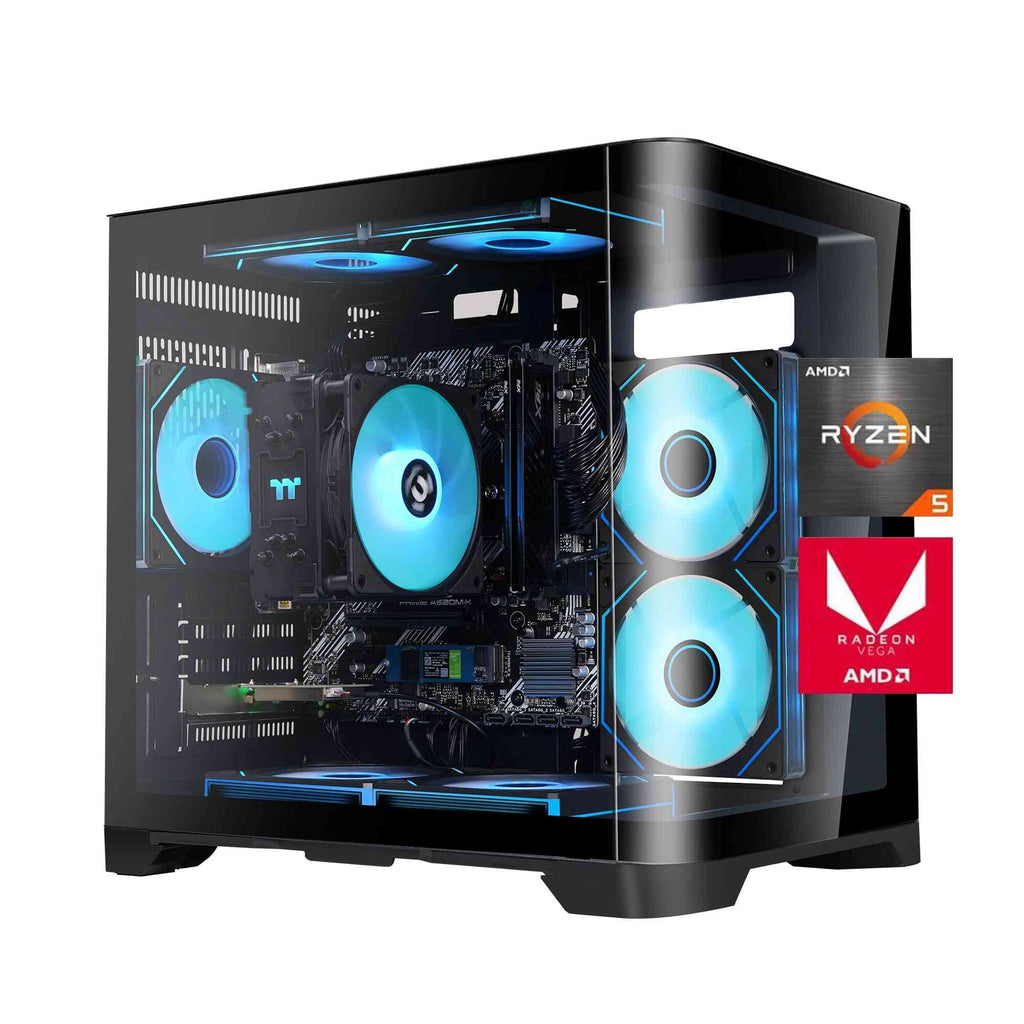 Gaming Desktop AMD Ryzen 5 5600GT 3.9Ghz 16GB(8G*2) DDR4 3200 1T NVME SSD ARGB 7 Fans Win 11 Home Gamer Desktop PC