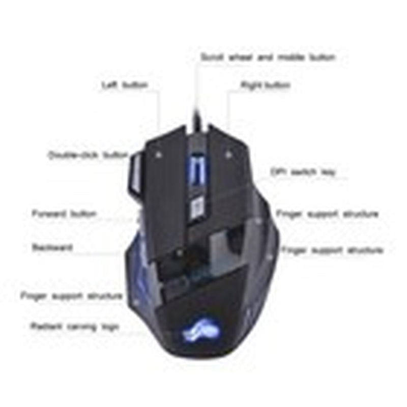 5500 DPI Gaming Mouse 7 Button USB Wired LED Breathing Fire Button Laptop PC