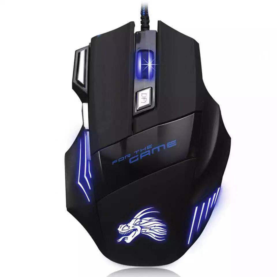 5500 DPI Gaming Mouse 7 Button USB Wired LED Breathing Fire Button Laptop PC