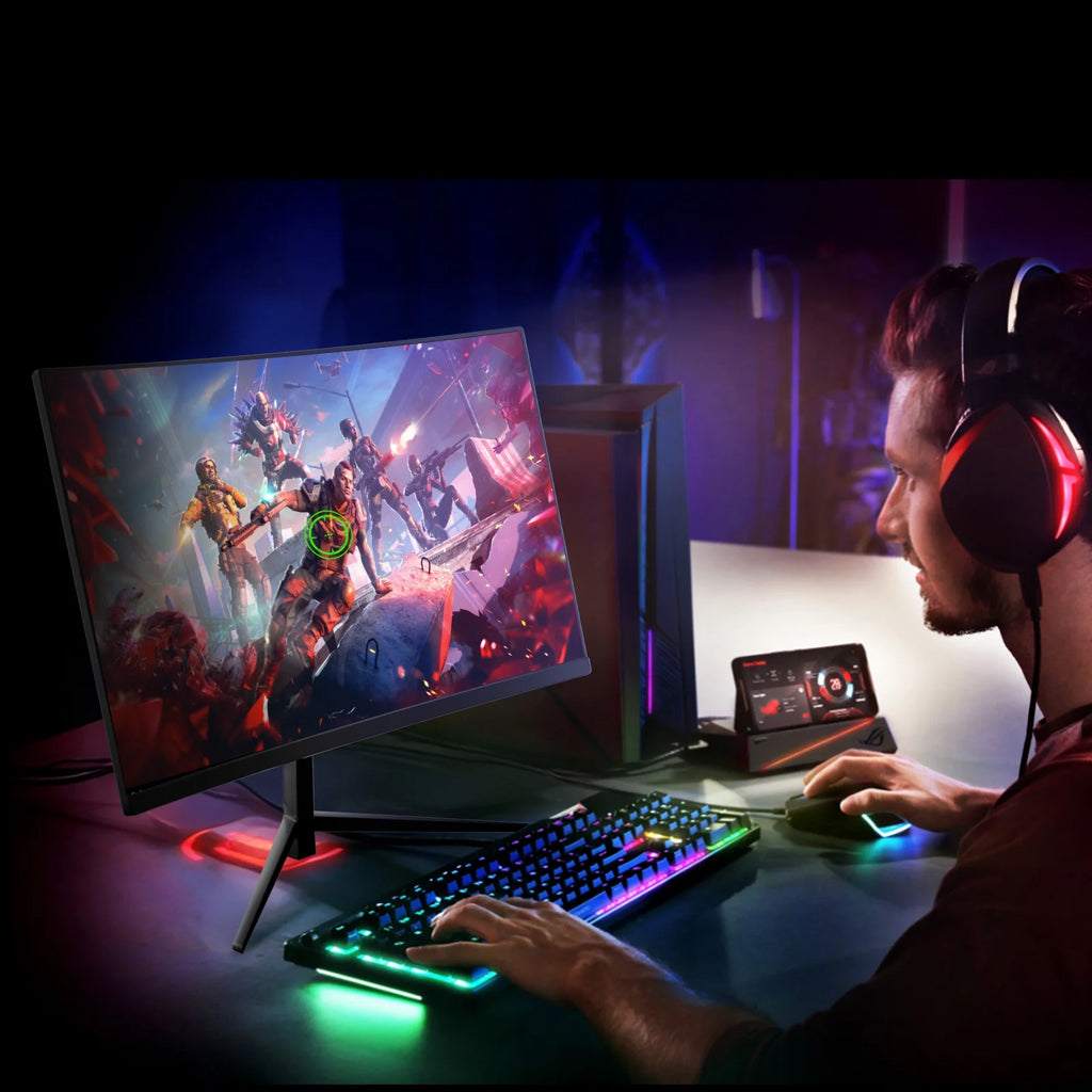 24 Inch Curved Gaming Monitor 180Hz 1Ms FHD 1080P | HDMI DP Freesync Eye Care