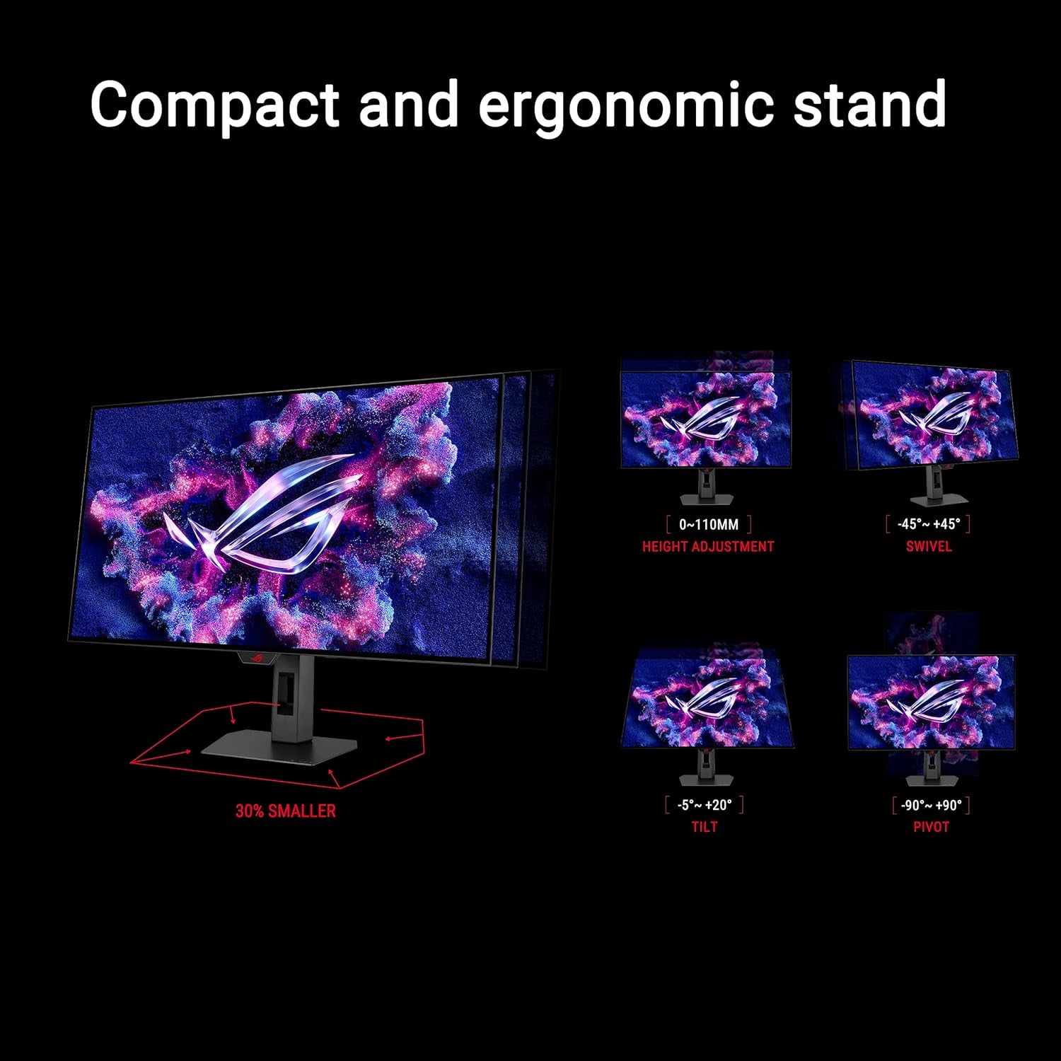 ASUS ROG Strix 27” OLED Gaming Monitor (XG27AQDMGR) - 27-Inch (26.5-Inch Viewable) 1440P Trueblack Glossy, 240 Hz, Neo Proximity Sensor, OLED Care Pro, ELMB, Displaywidget Center