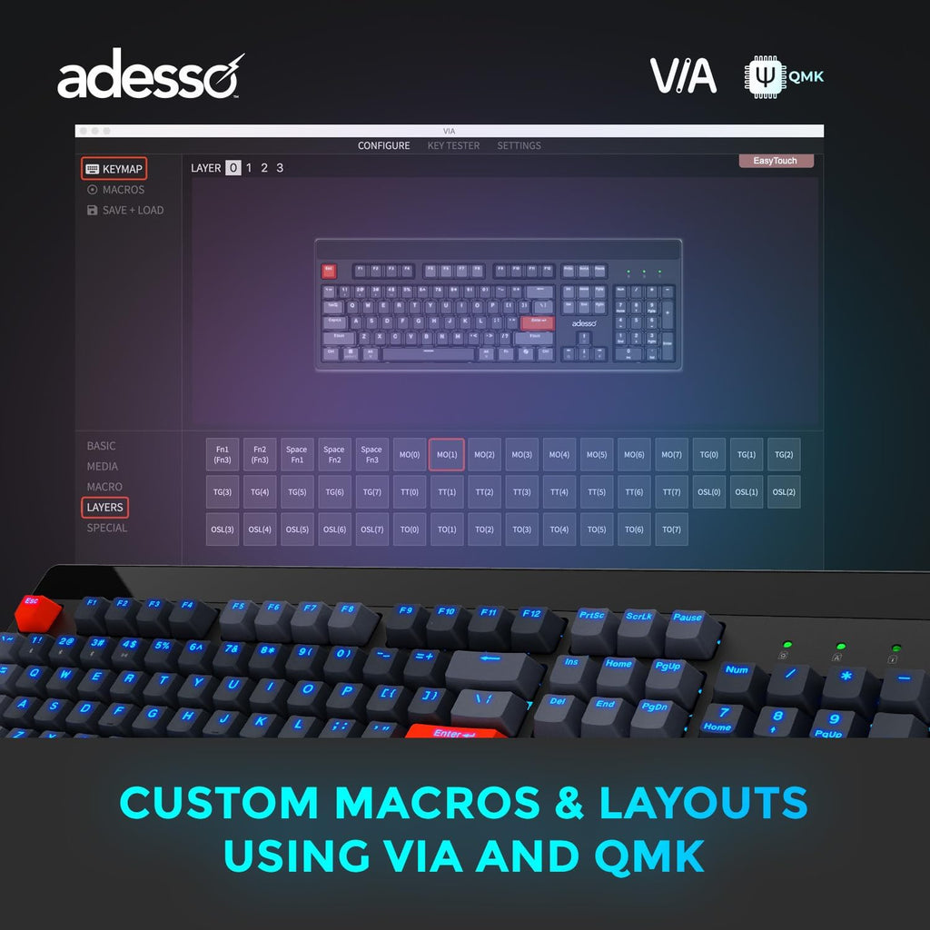 Easytouch 1300 Mechanical Keyboard RGB Illuminated Hot Swappable Red Switches Wired Wireless Bluetooth Gaming Keyboard with Copilot AI Hotkey for Windows Mac