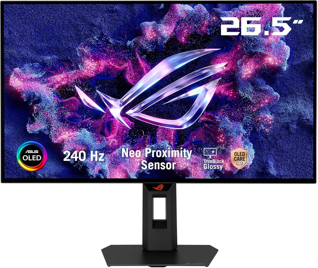 ASUS ROG Strix 27” OLED Gaming Monitor (XG27AQDMGR) - 27-Inch (26.5-Inch Viewable) 1440P Trueblack Glossy, 240 Hz, Neo Proximity Sensor, OLED Care Pro, ELMB, Displaywidget Center
