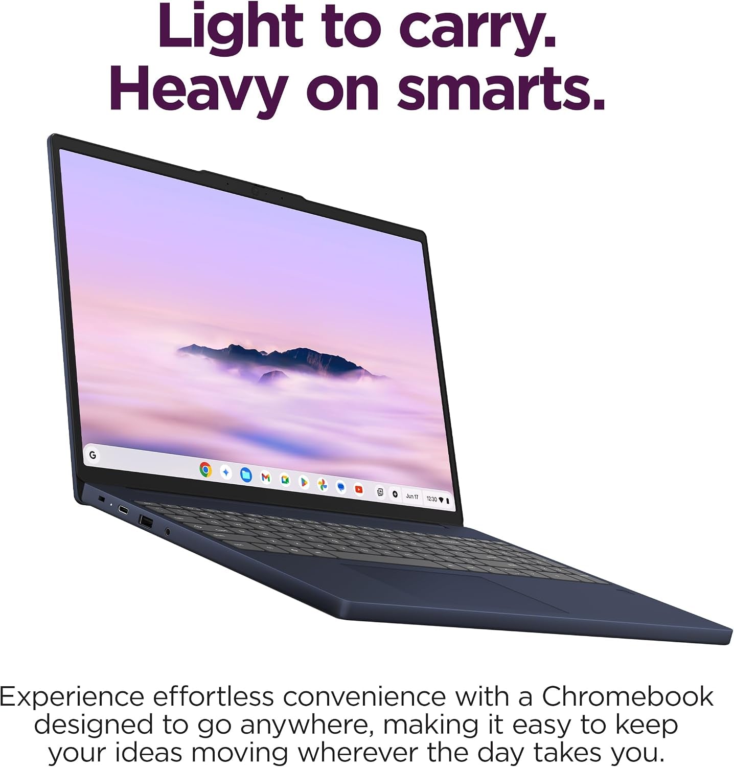 Chromebook plus I 15"- Professional Laptop - Google Gemini - Intel® 3 N355 CPU - 15.3" WUXGA IPS Display - 8GB RAM - 256GB Storage - Integrated Intel® Graphics - Cosmic Blue