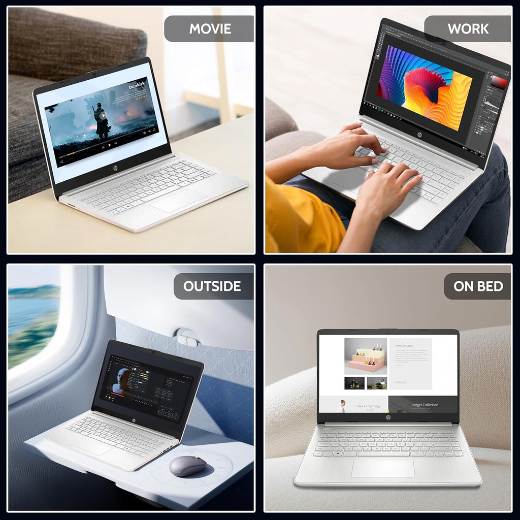HP Essential Laptop Computer for Home & Student with Office 365, 2026 Edition, 16GB RAM, 128GB Storage- Intel Processor - LED Display, HUB Docking Station, Portable Design, Copilot AI, Windows 11 S