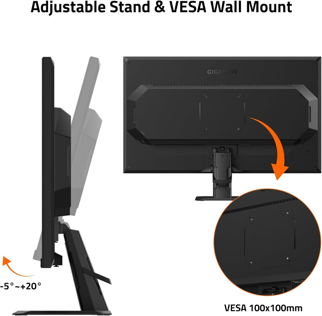 GIGABYTE - GS27QA SA - 27" IPS Gaming Monitor - QHD 2560X1440-180Hz - 1Ms MPRT - AMD Freesync - HDMI, DP - Black