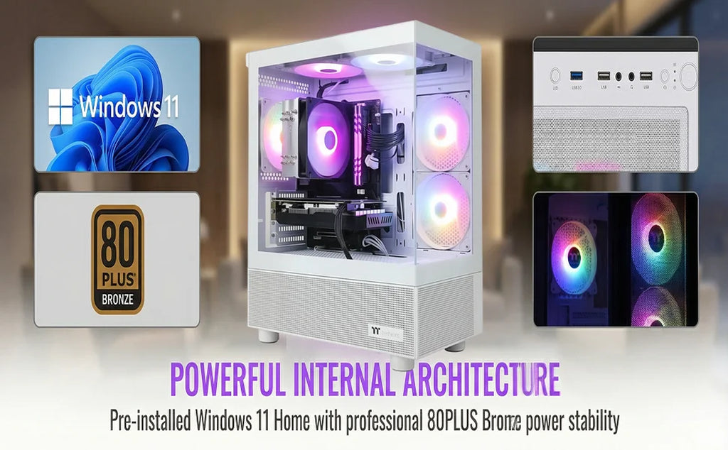 Gaming PC Desktop Computer, Intel Core I7 up to 4.0Ghz, GTX 1660 Super 6GB, 16GB RAM, 512GB M.2 SSD, BX3 550W 80PLUS Bronze PSU, Wifi 5, RGB Fan X5, Windows 11 Home, White PC