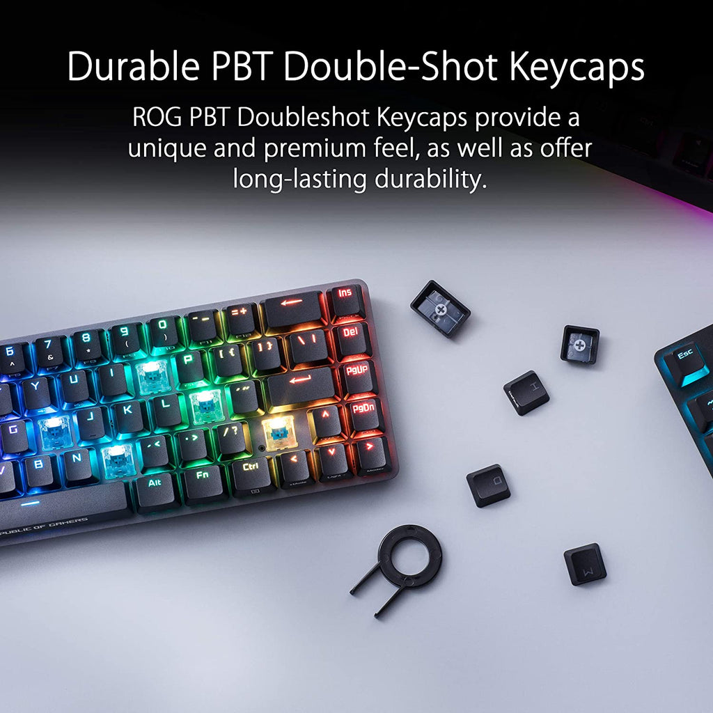 ASUS ROG Falchion NX 65% Wireless RGB Gaming Mechanical Keyboard | ROG NX Red Linear Switches, PBT Doubleshot Keycaps, Wired / 2.4G Hz, Touch Panel, Keyboard Cover Case, Macro Support