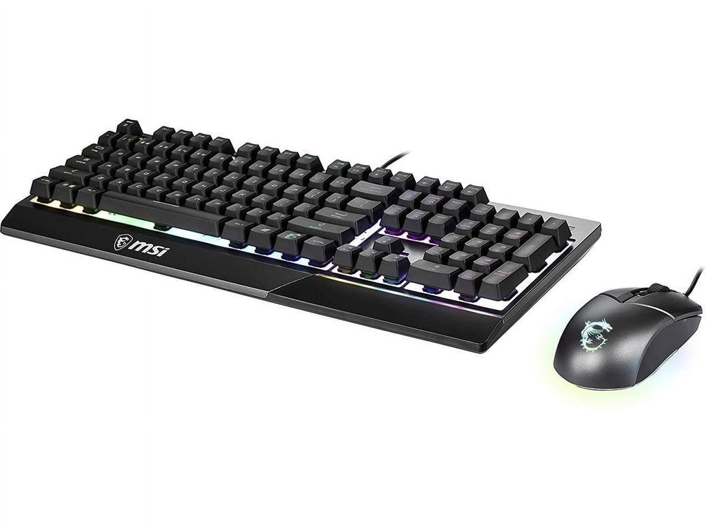 Vigor GK30 Gaming Keyboard & GM11 Gaming Mouse Combo - Mechanical Membrane Switches, 6-Zone RGB, Water Repellent & Splash-Proof, 5000 DPI - Black