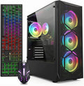 Gaming PC Desktop Computer, Intel Core I7 up to 3.9Ghz, Radeon RX 580 8G, 16G RAM, 512G SSD, Wifi 6, BT 5.0, RGB Fan X4, Windows 11 Home