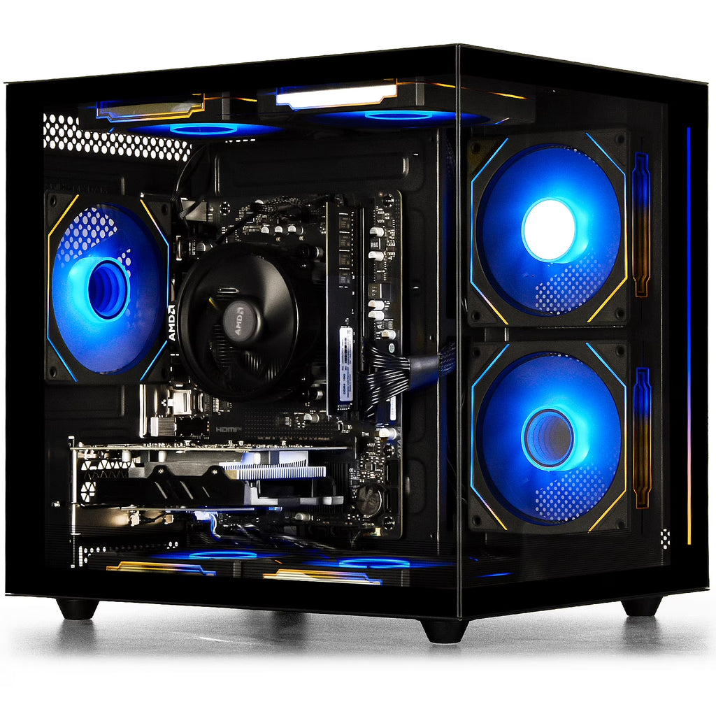 Gaming Desktop PC, AMD Ryzen 5 3500X, 16GB RAM, 512GB SSD, RX560 4G, Wifi6,Black