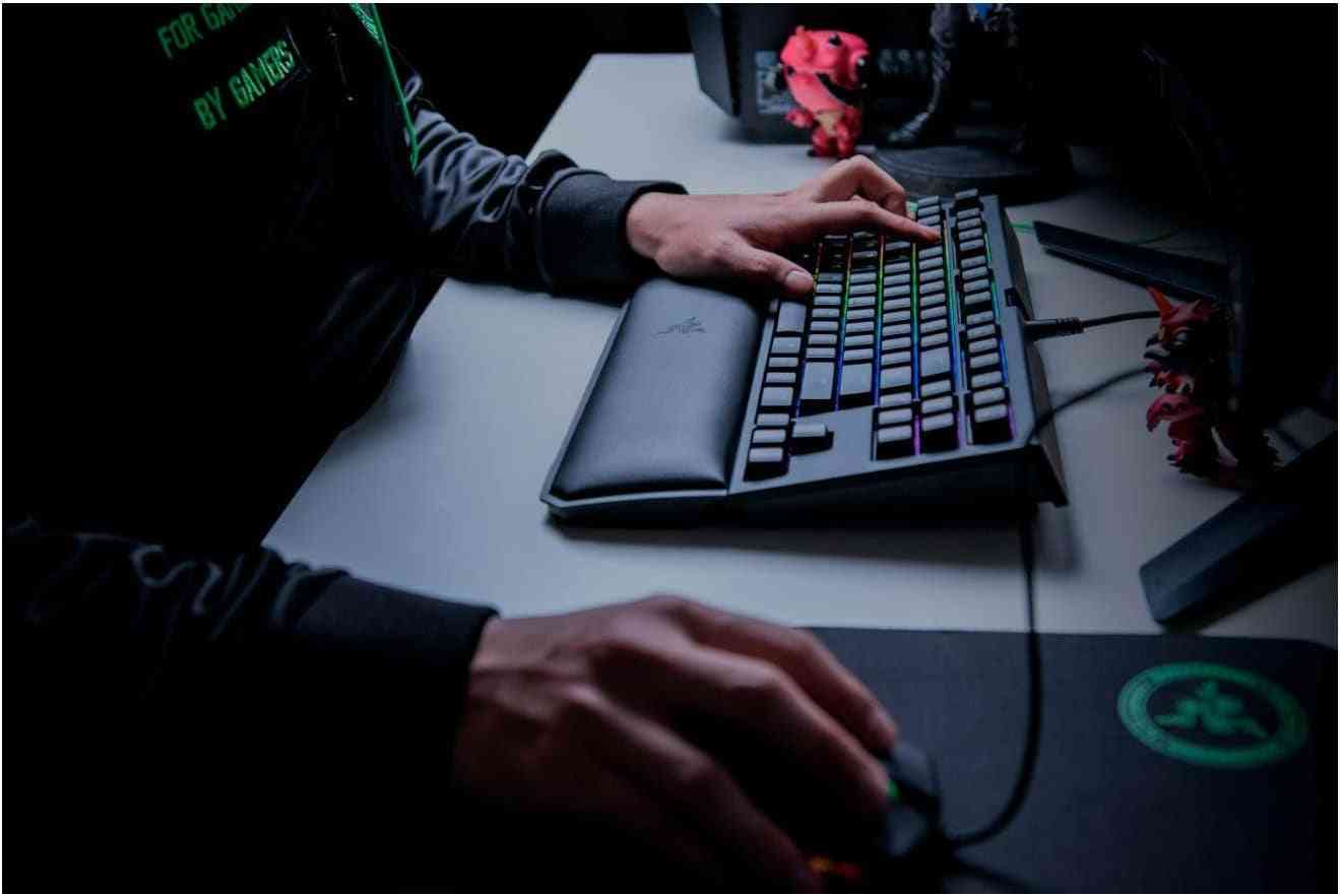 Razer Blackwidow TE Chroma V2 TKL Tenkeyless Mechanical Gaming Keyboard: Orange Key Switches, Tactile & Silent, Chroma RGB Lighting, Magnetic Wrist Rest, Programmable Macros, Classic Black