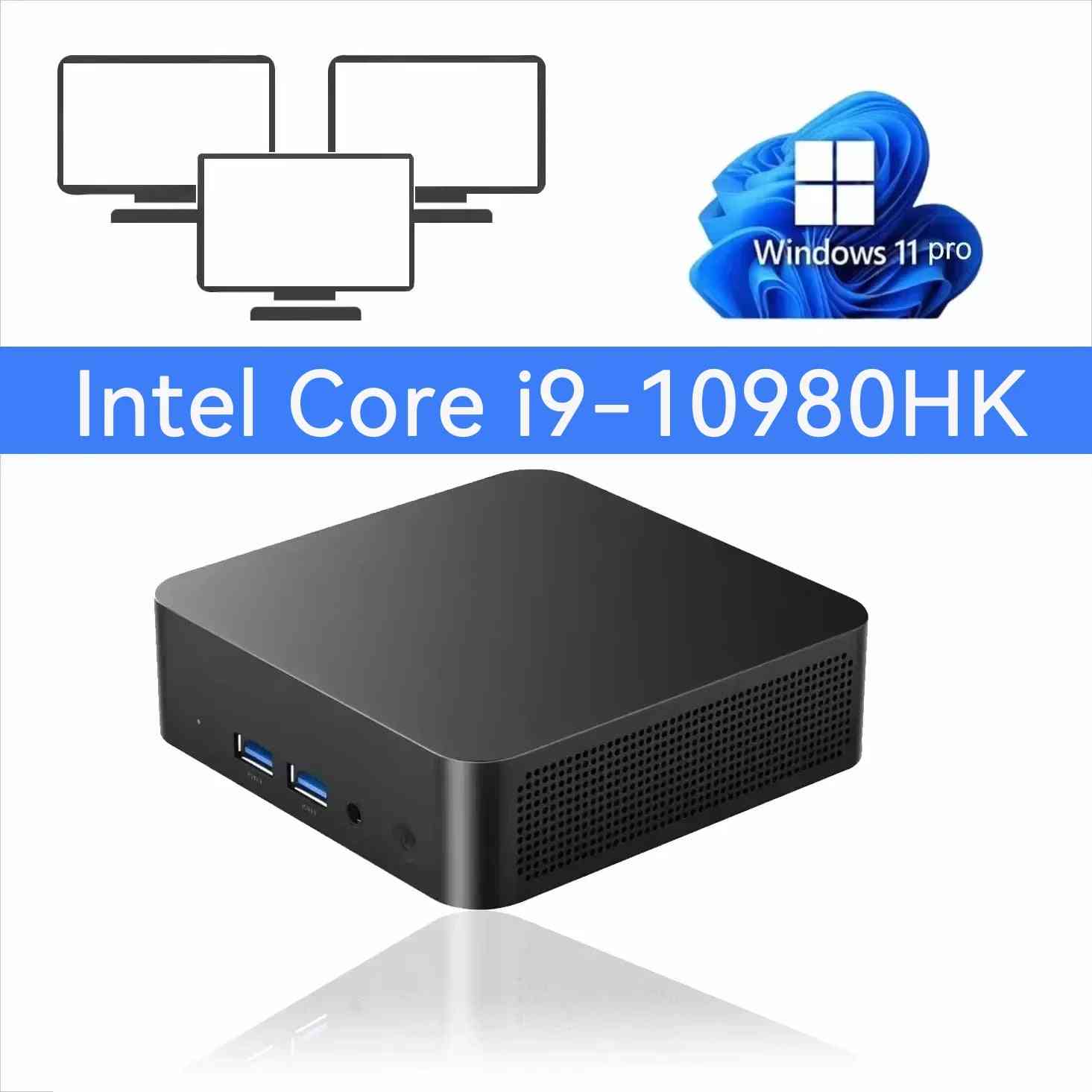 Protable Gaming Mini PC Windows11 Intel Core I9 10980HK 16GB DDR4 1TB SSD Wifi6 M.2 SSD UHD Graphics 1000Mbps Ethernet Mini PC